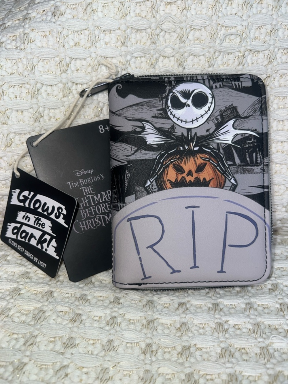 NWT Loungefly The Nightmare Before Christmas Jack RIP Glow Mini Zipper Wallet - Picture 6 of 8